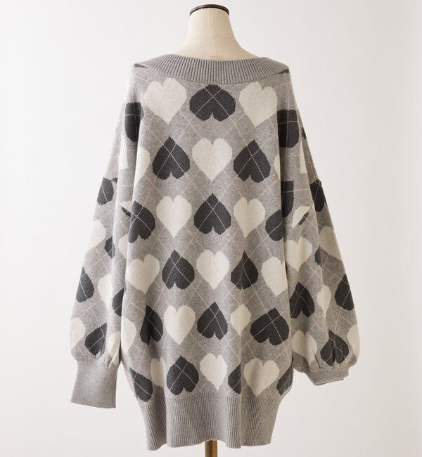  「【Heart collection】ハートアーガイルニットミニワンピ」|ワンピース|