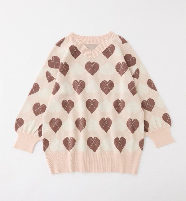  「【Heart collection】ハートアーガイルニットミニワンピ」|ワンピース|