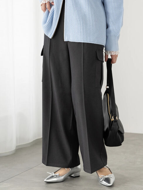 Te chichi TERRASSE「ストレートカーゴスラックス」|その他|チャコールグレー