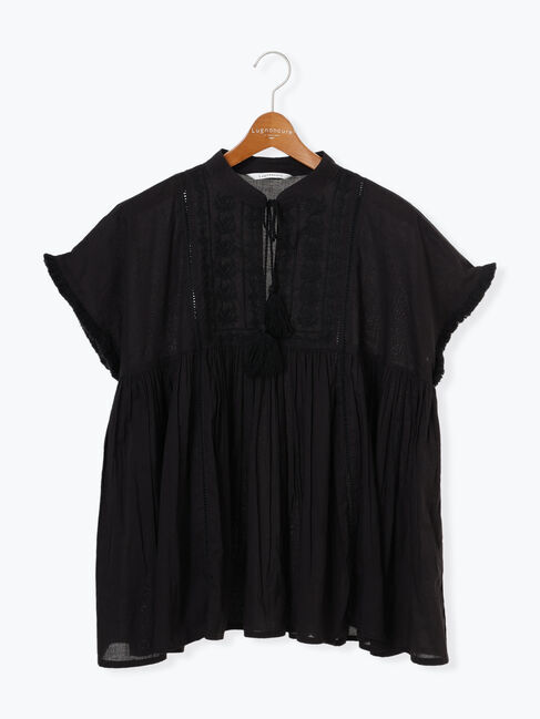 Lugnoncure「【INDIA made】タッセル付き刺繍ブラウス」|シャツ・ブラウス|