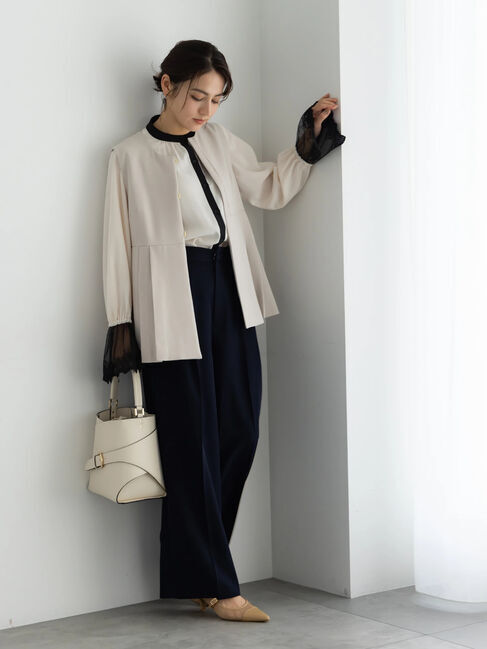 Te chichi「【セレモニーアイテム】サイドプリーツペプラムジレ（セットアップ可）」|ダウンベスト・ベスト|