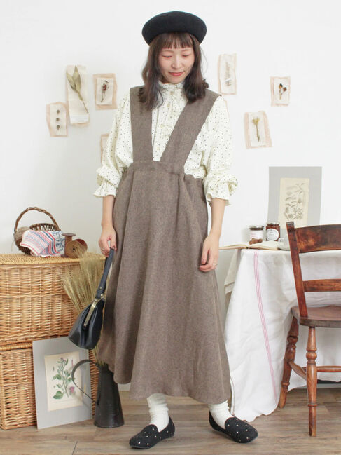 Samansa Mos2「ツイードライクジャンパースカート」|ワンピース|