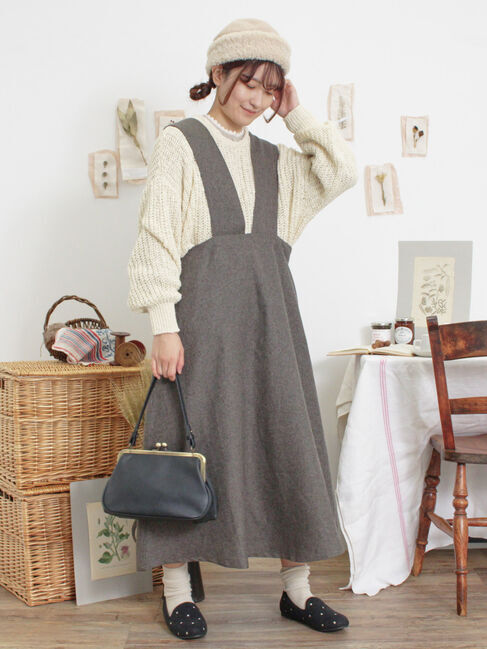 Samansa Mos2「ツイードライクジャンパースカート」|ワンピース|