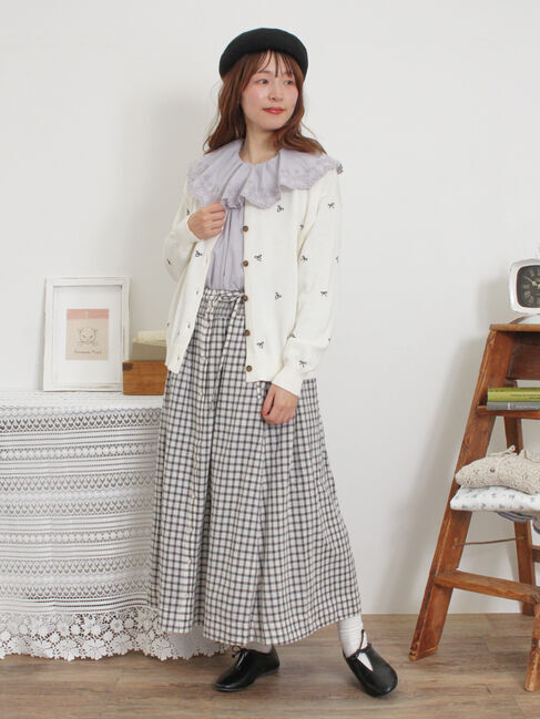 Samansa Mos2「リボン刺繍カーディガン」|カーディガン|