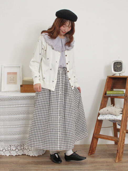 Samansa Mos2「リボン刺繍カーディガン」|カーディガン|