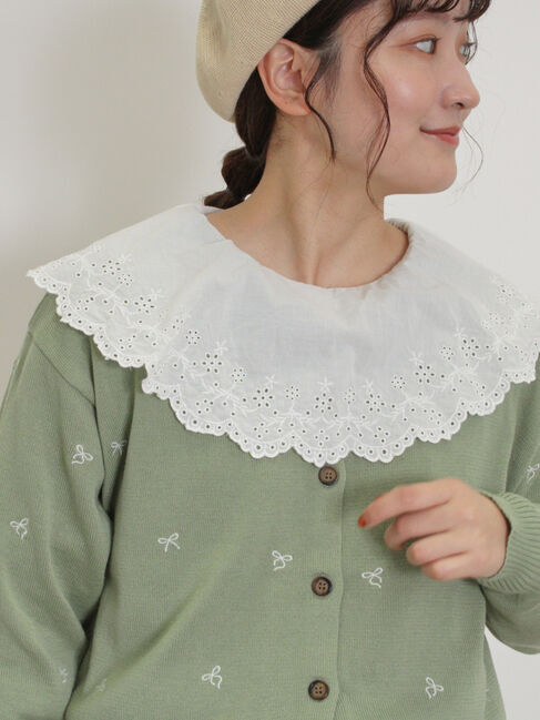 Samansa Mos2「リボン刺繍カーディガン」|カーディガン|