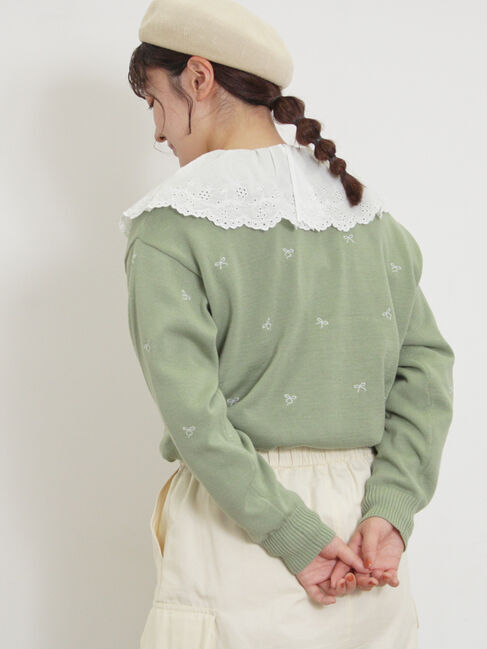 Samansa Mos2「リボン刺繍カーディガン」|カーディガン|