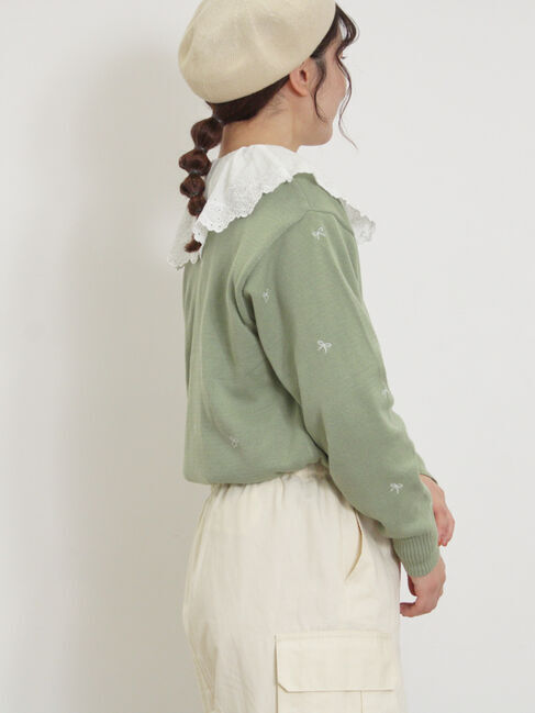 Samansa Mos2「リボン刺繍カーディガン」|カーディガン|