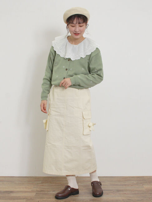 Samansa Mos2「リボン刺繍カーディガン」|カーディガン|