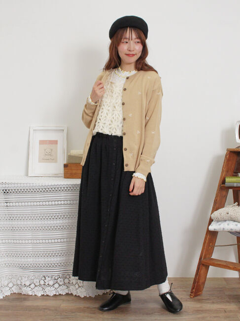 Samansa Mos2「リボン刺繍カーディガン」|カーディガン|