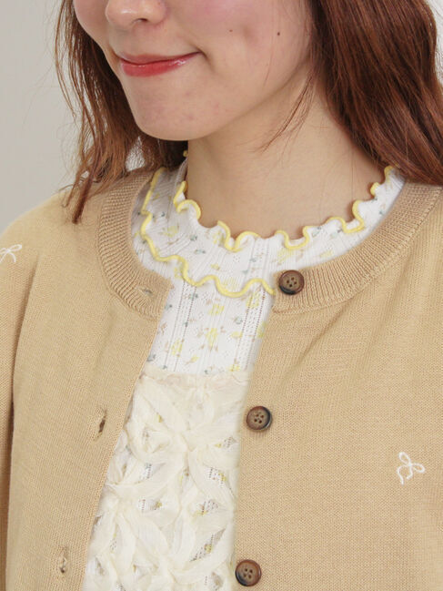 Samansa Mos2「リボン刺繍カーディガン」|カーディガン|