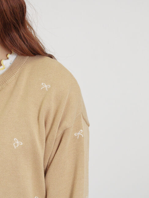 Samansa Mos2「リボン刺繍カーディガン」|カーディガン|