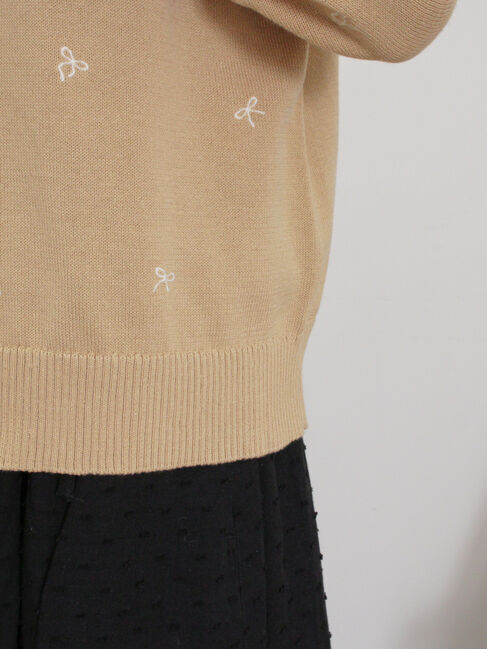 Samansa Mos2「リボン刺繍カーディガン」|カーディガン|