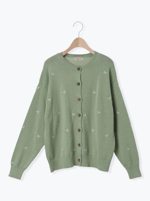 Samansa Mos2「リボン刺繍カーディガン」|カーディガン|