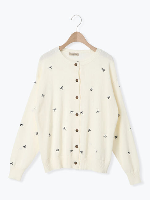 Samansa Mos2「リボン刺繍カーディガン」|カーディガン|