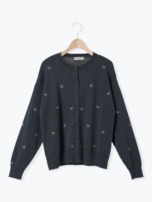 Samansa Mos2「リボン刺繍カーディガン」|カーディガン|