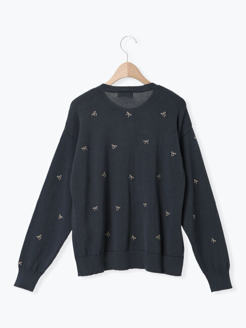 Samansa Mos2「リボン刺繍カーディガン」|カーディガン|