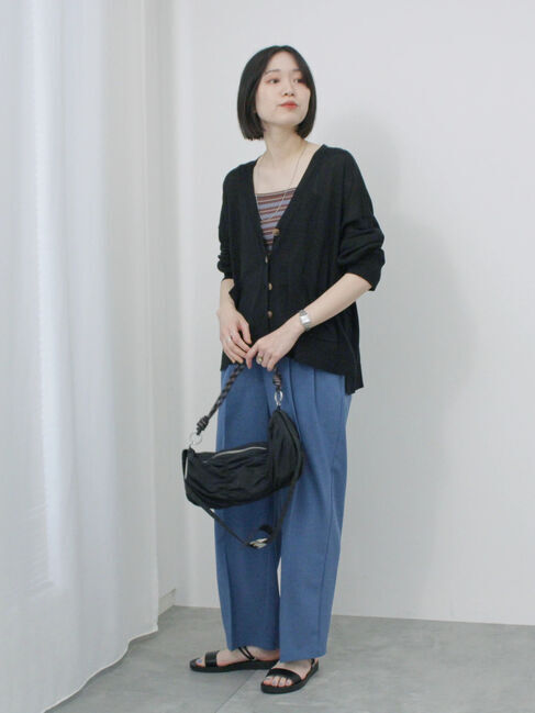 Samansa Mos2 blue「マルチボーダータンク」|Tシャツ・カットソー|