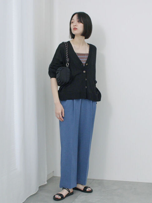 Samansa Mos2 blue「マルチボーダータンク」|Tシャツ・カットソー|