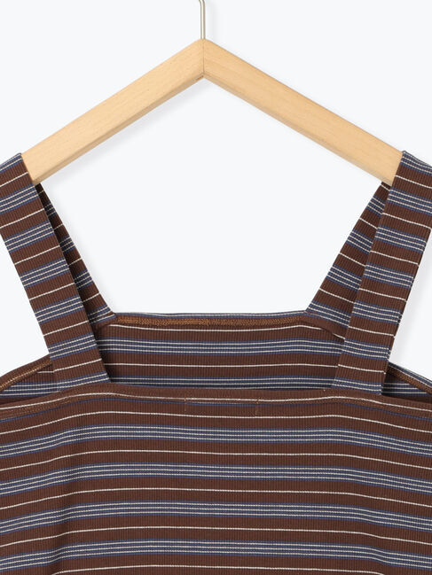 Samansa Mos2 blue「マルチボーダータンク」|Tシャツ・カットソー|