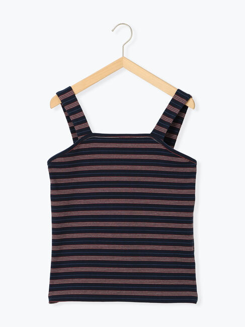 Samansa Mos2 blue「マルチボーダータンク」|Tシャツ・カットソー|