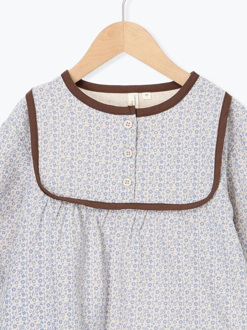 Samansa Mos2 Lagom「配色パイピング花柄ワンピース」|ワンピース|