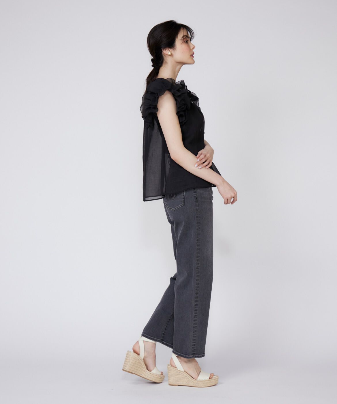 Maglie le cassetto「シアーフリルブラウス」|シャツ・ブラウス|