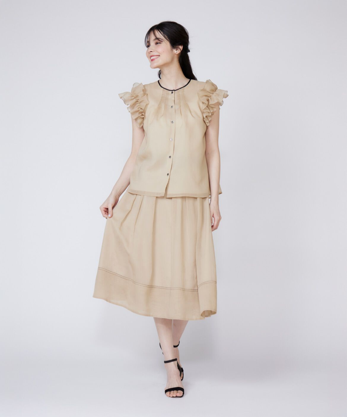 Maglie le cassetto「シアーフリルブラウス」|シャツ・ブラウス|