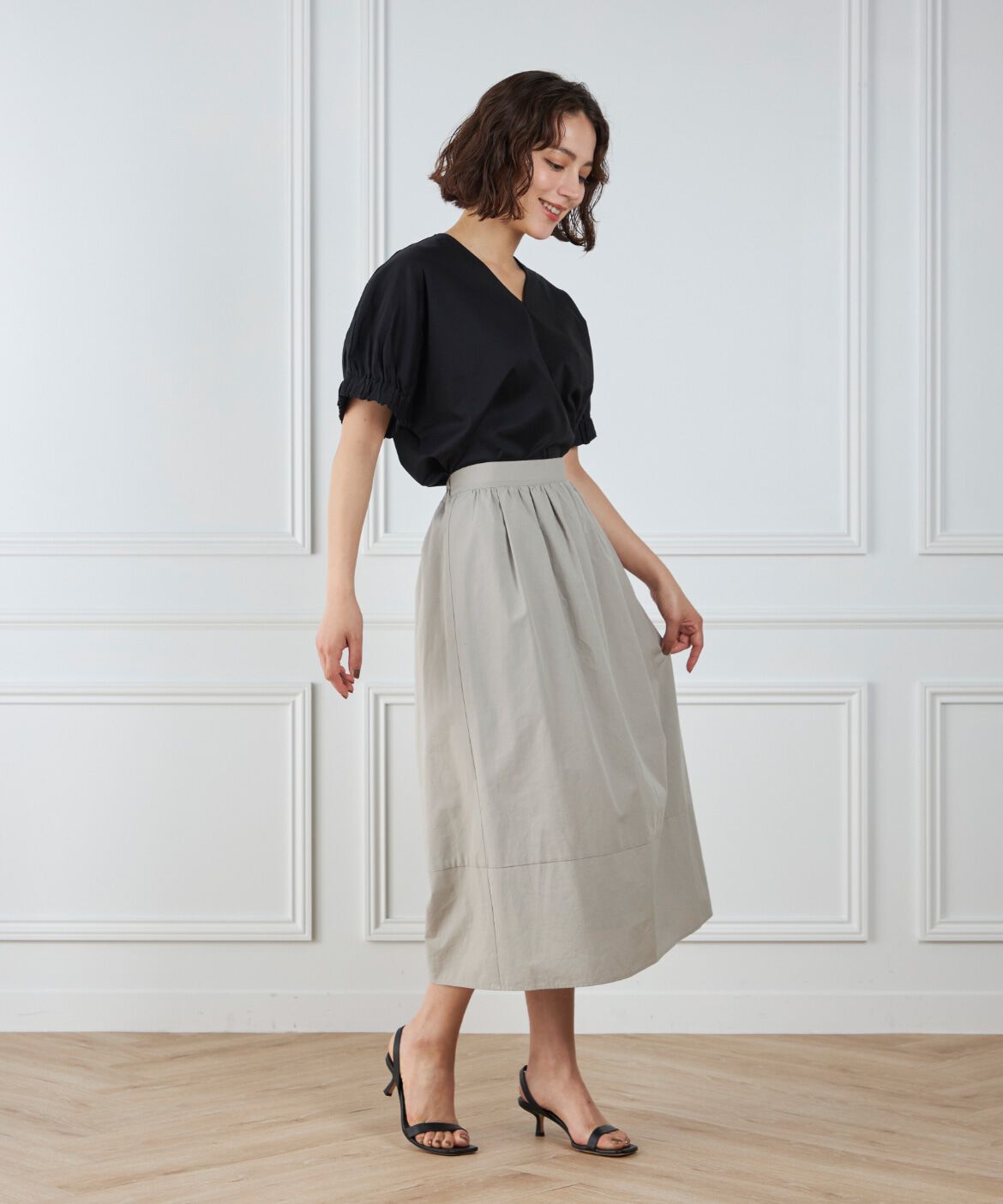 7-IDconcept.「ギャザースリーブプルオーバー」|Tシャツ・カットソー|