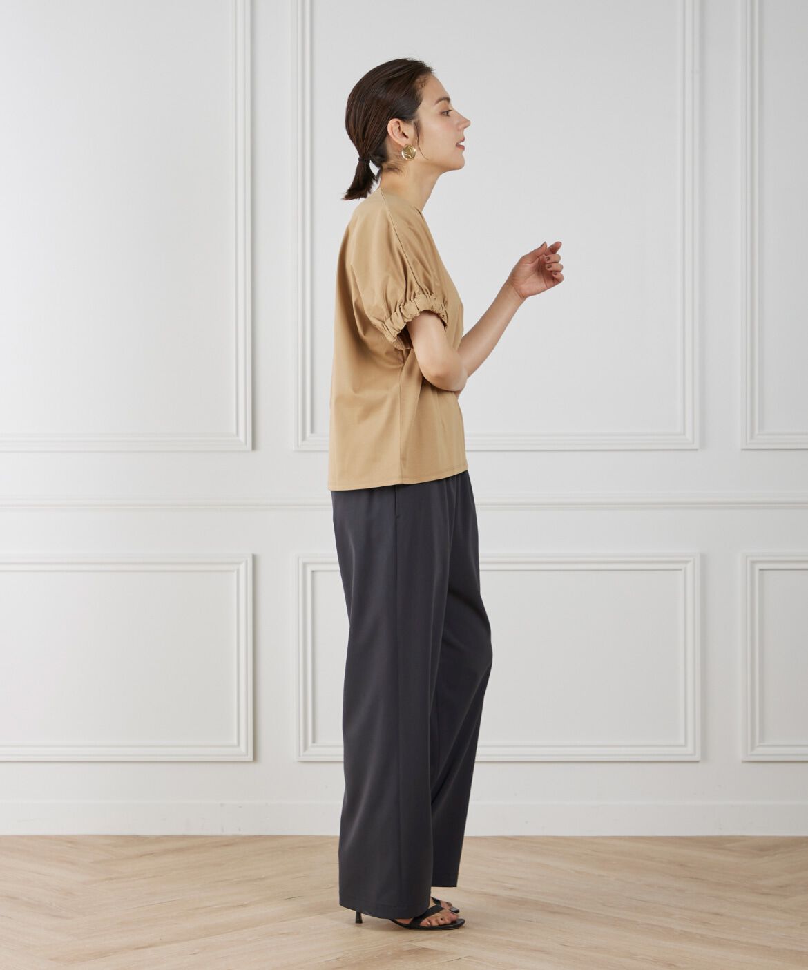 7-IDconcept.「ギャザースリーブプルオーバー」|Tシャツ・カットソー|