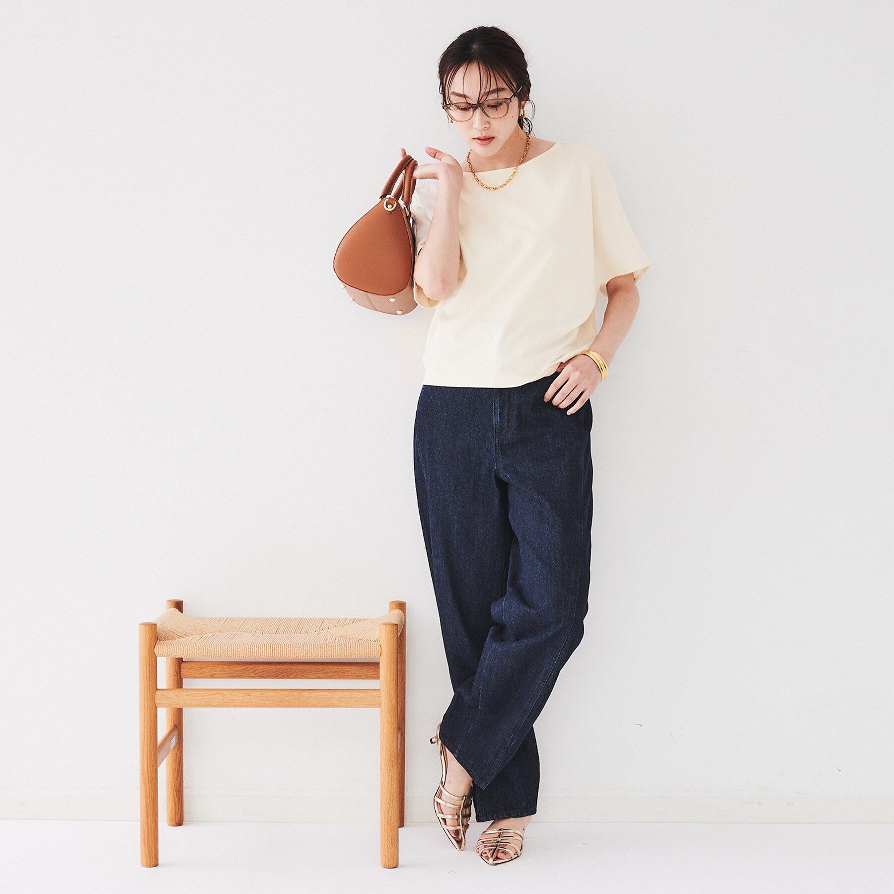 UNTITLED「【オシャレに体型カバー】ミニ裏毛ハイゲージカットソー」|Tシャツ・カットソー|