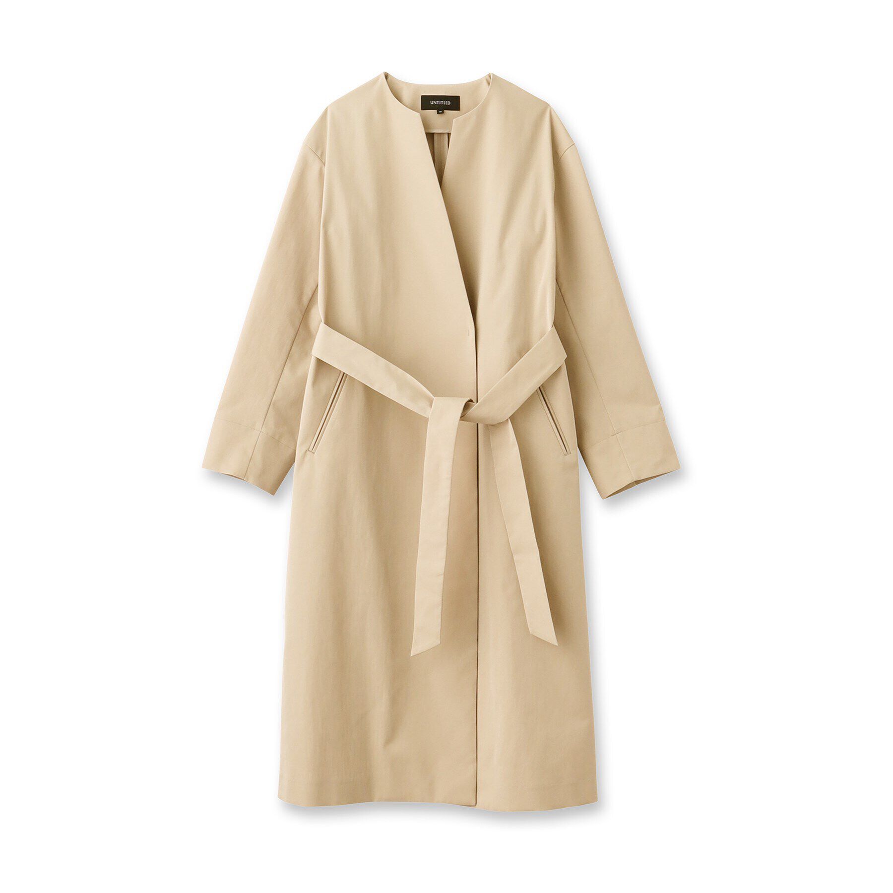 UNTITLED「【撥水】コットンライク ストレッチコート」|ノーカラーコート|