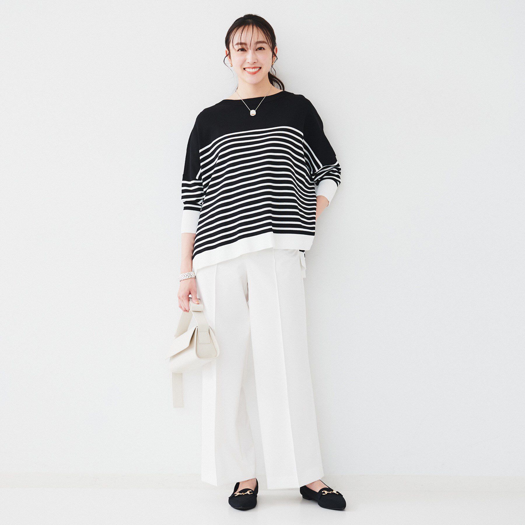 UNTITLED「【体型カバー/透けにくい】ワイドシルエットニット」|ニット・セーター|