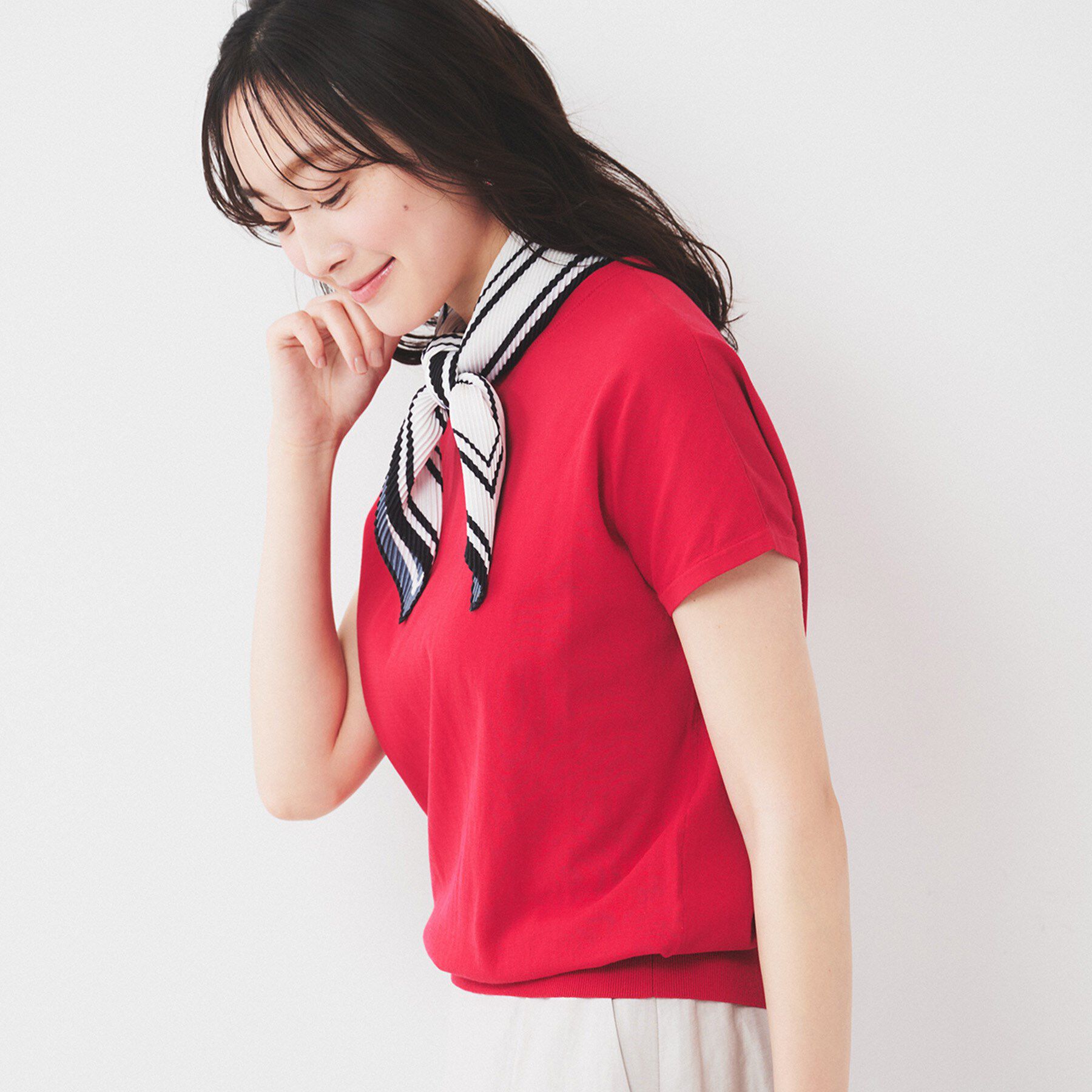 UNTITLED「【11色展開/コットン100/アンサンブル可能】 プルオーバーニット」|ニット・セーター|