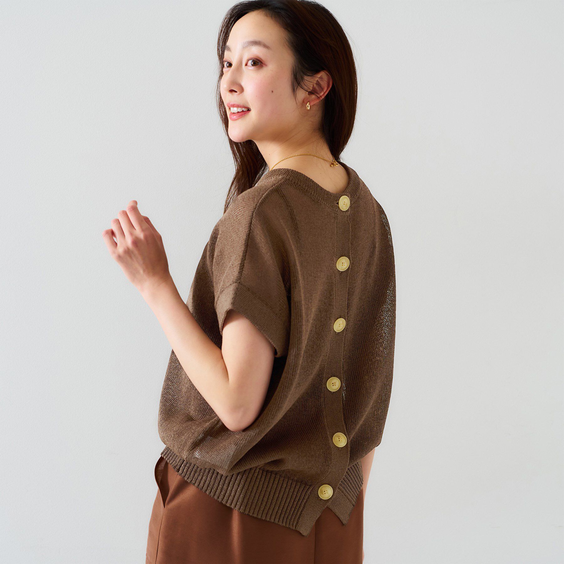 UNTITLED「【前後2WAY/清涼感】コクーンシルエット プルオーバーニット」|ニット・セーター|