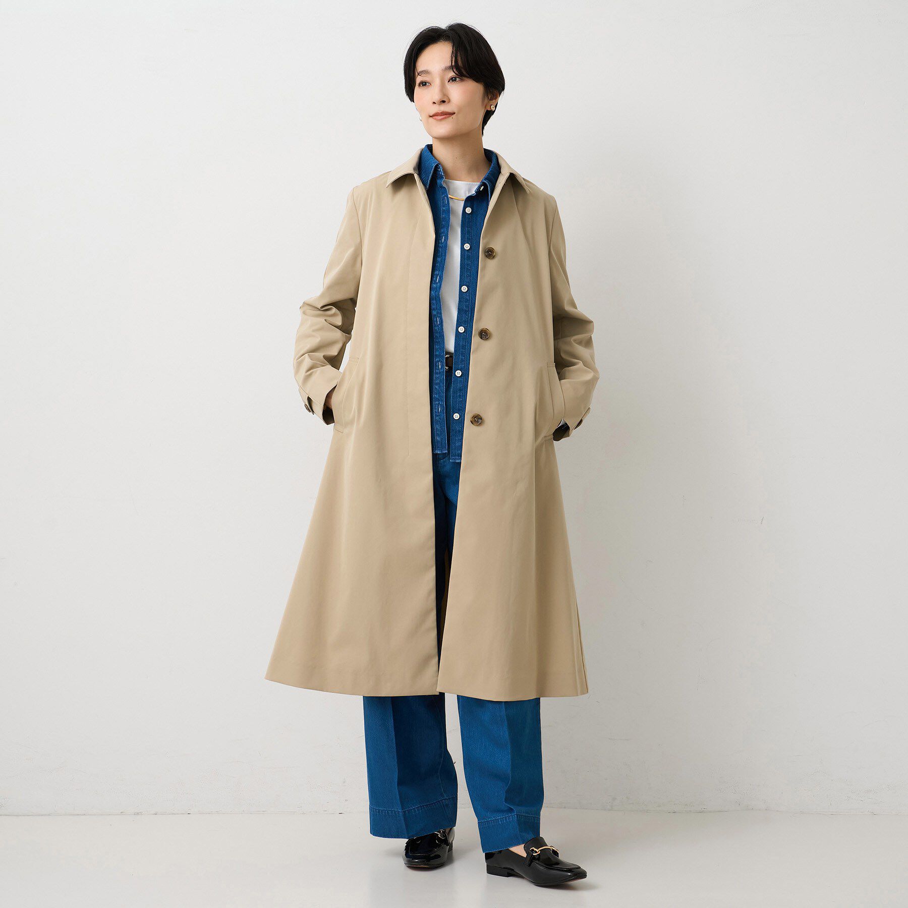 UNTITLED「【はっ水/洗える/セレモニーにも】タスランステンカラーコート」|ステンカラーコート|