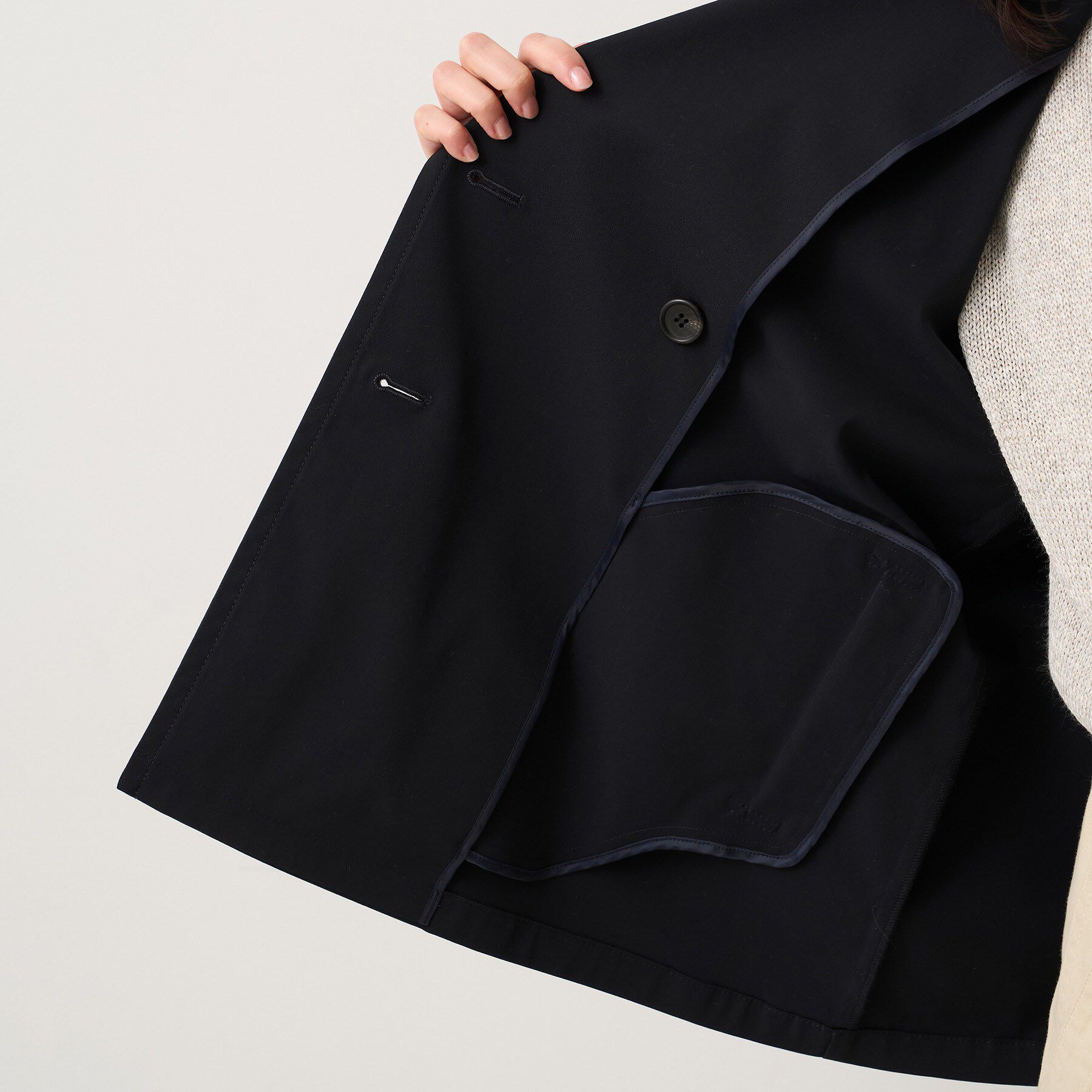 UNTITLED「【はっ水/洗える/セレモニーにも】タスランショートトレンチコート」|トレンチコート|