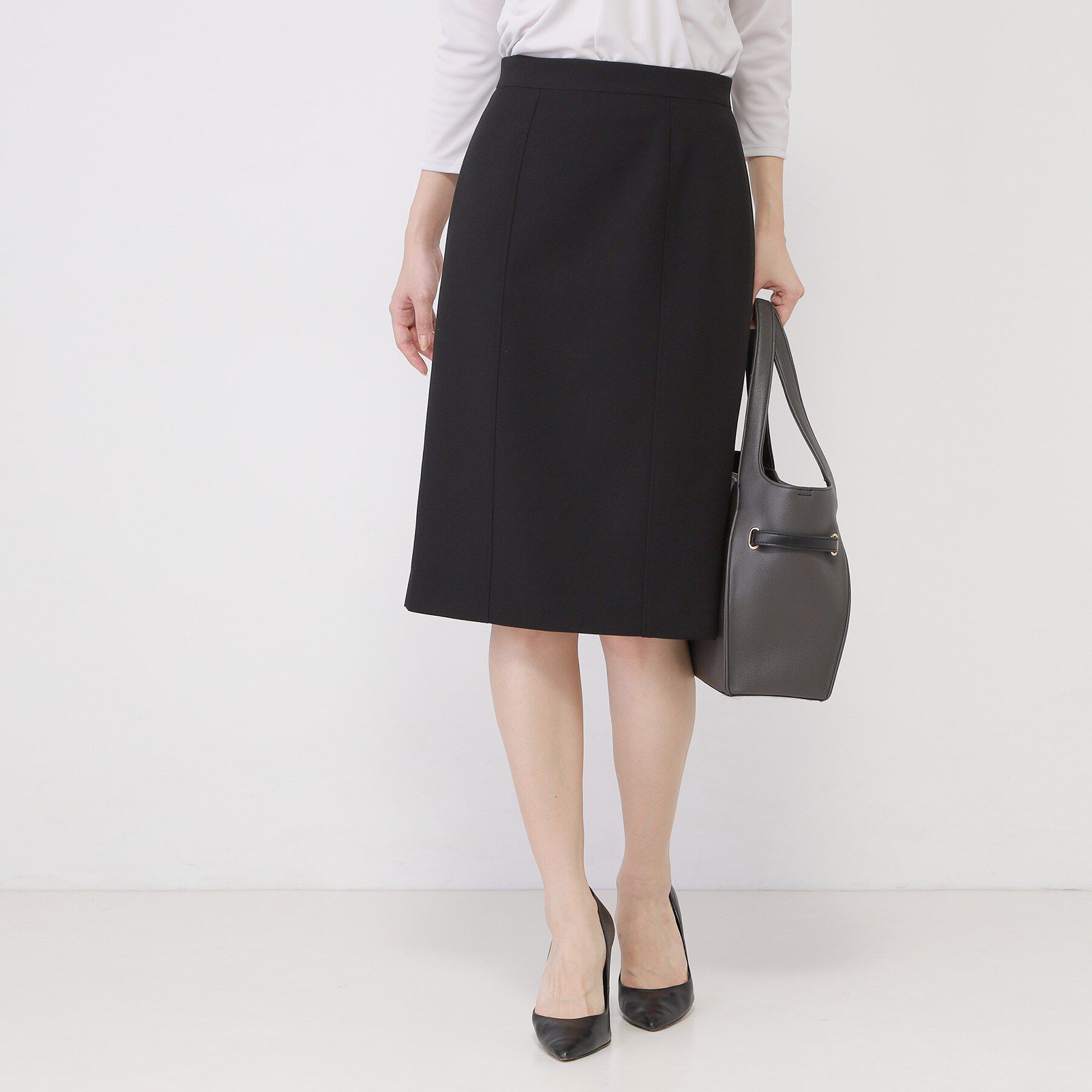 COUP DE CHANCE「【手洗い可／日本製／スーツ可】タイトシルエットスカート」|スカート|ブラック(019)