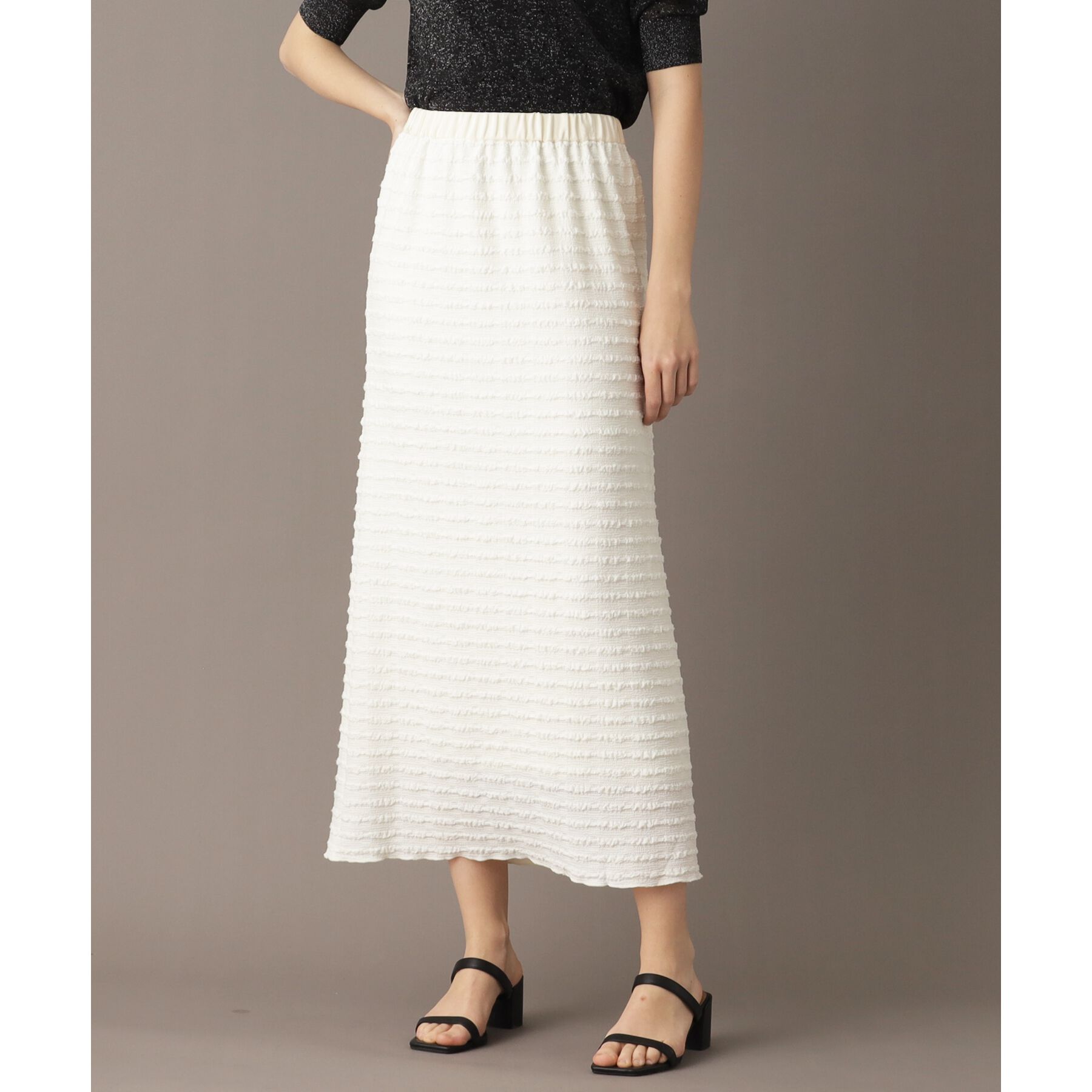 DRESSTERIOR「【ウエストゴム/洗える】フリルジャージスカート」|スカート|