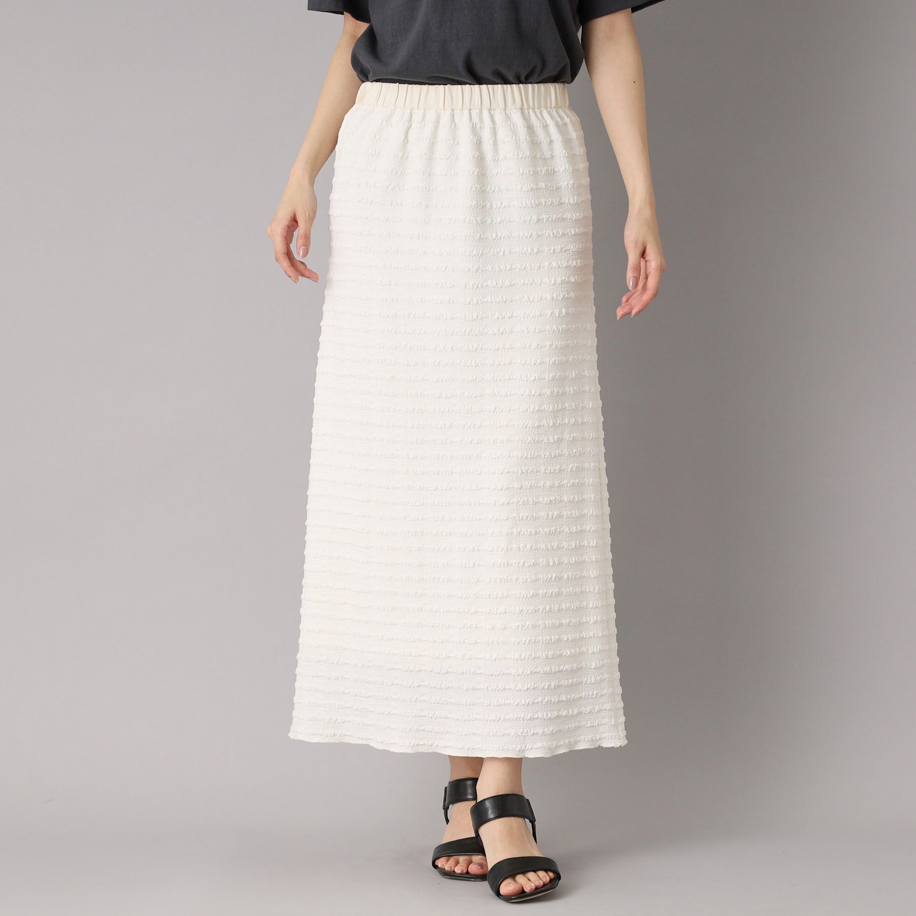 DRESSTERIOR「【ウエストゴム/洗える】フリルジャージスカート」|スカート|