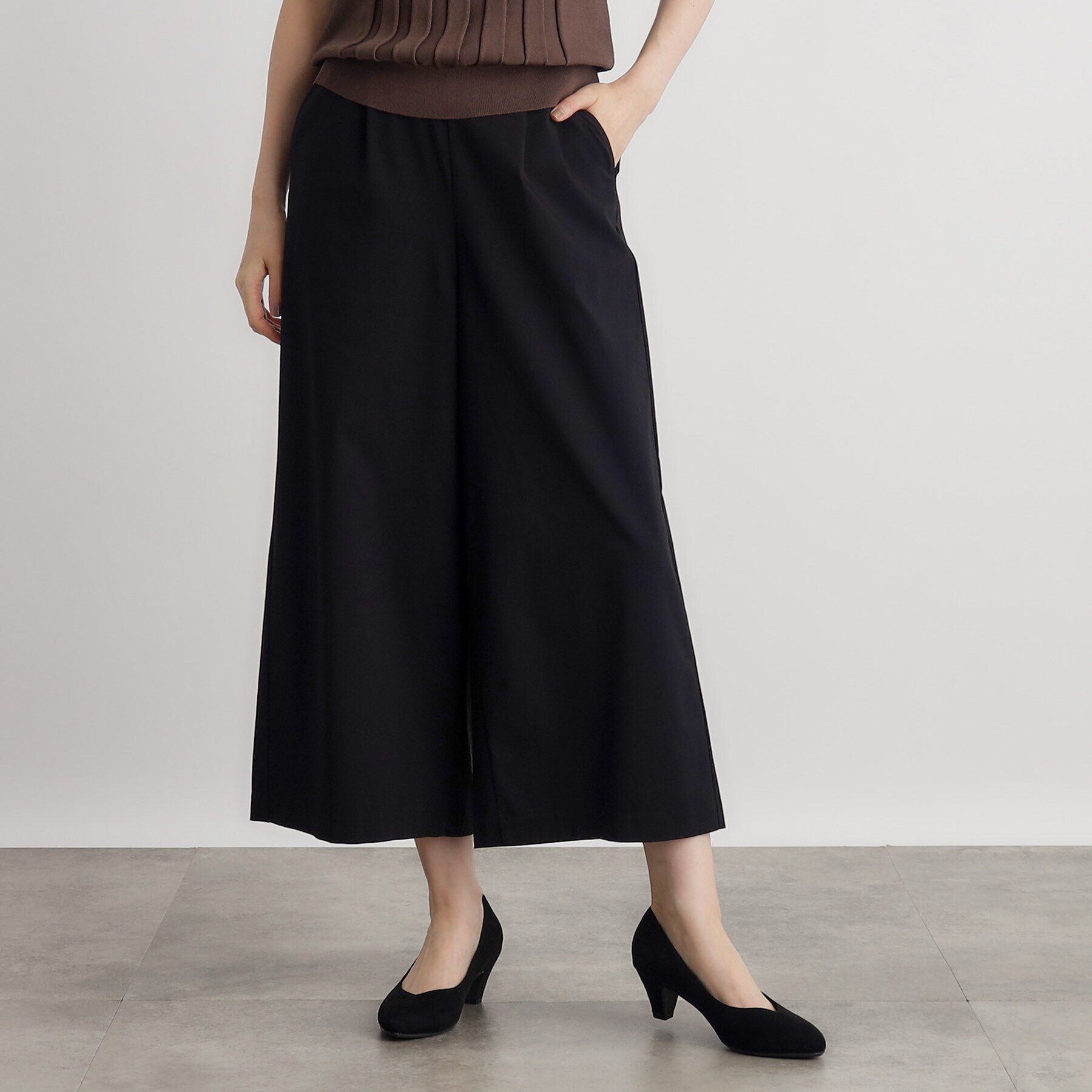 grove「【接触冷感】ハイパーストレッチワイドパンツ」|その他|ブラック(019)