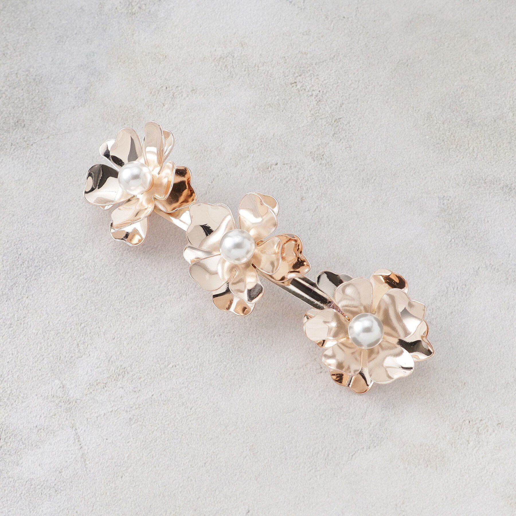 grove「メタルフラワーバレッタ」|その他|ピンクゴールド(00