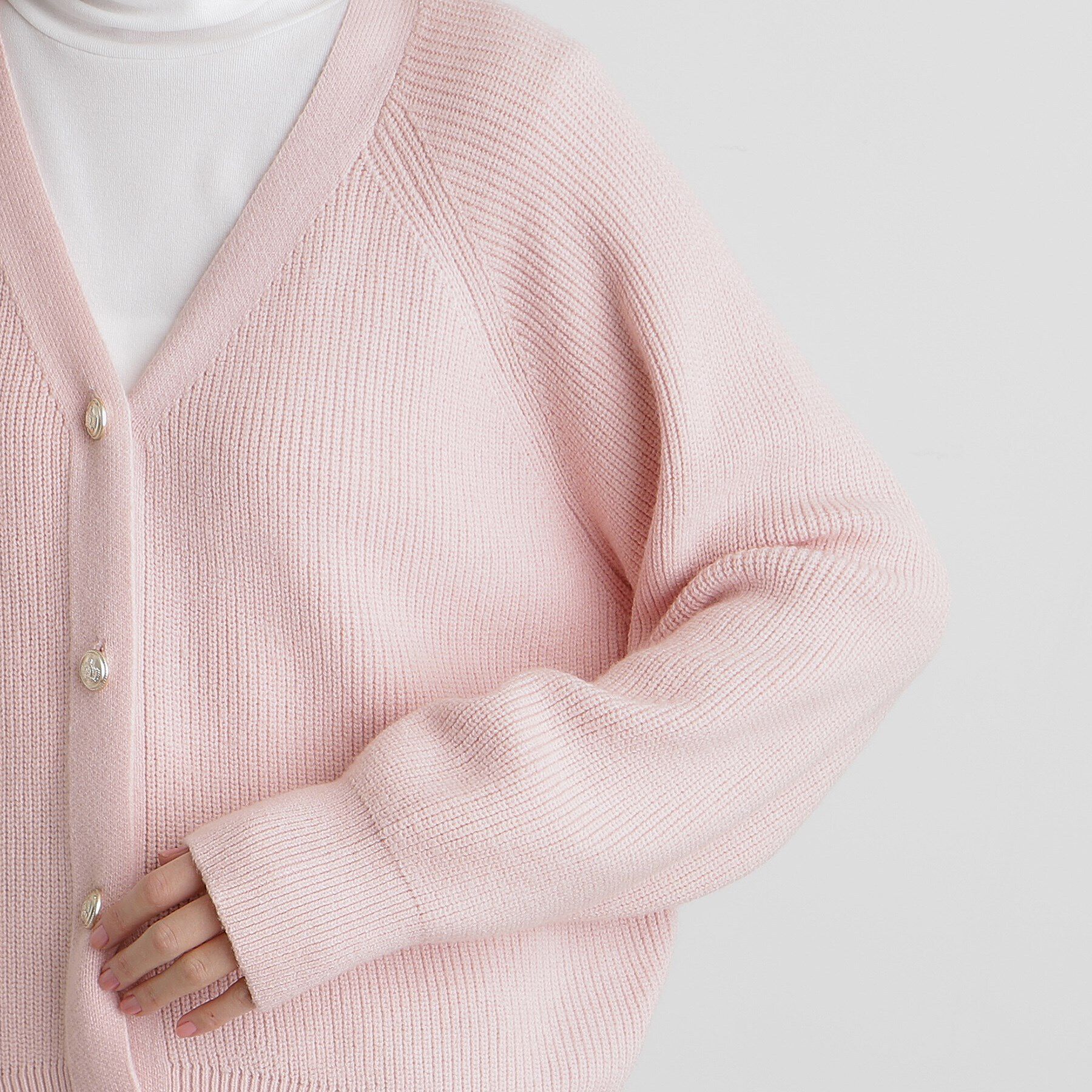 grove「金ボタン畦ラグランニットカーディガン」|カーディガン|