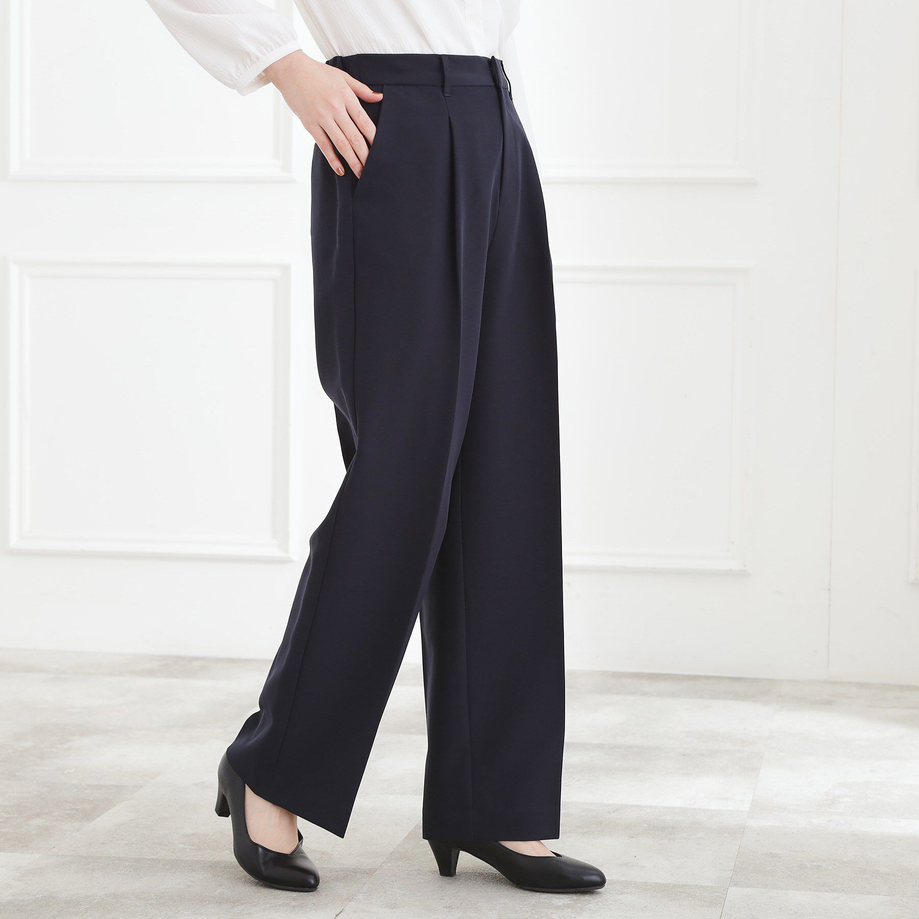 grove「【マシンウォッシュ／防シワ】Wクロスワイドパンツ」|その他|