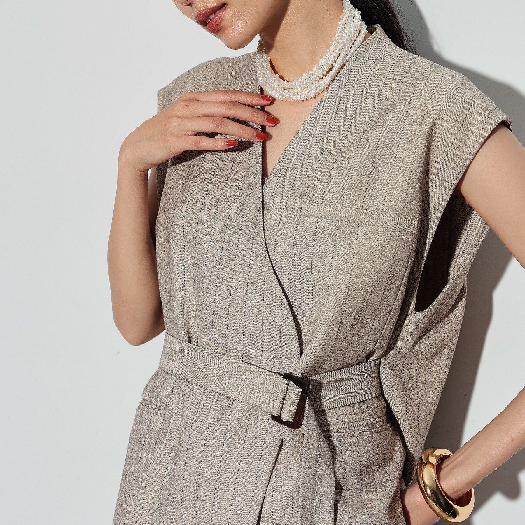 GALLEST「ノーカラーボックスジレ」|ベスト・ジレ|