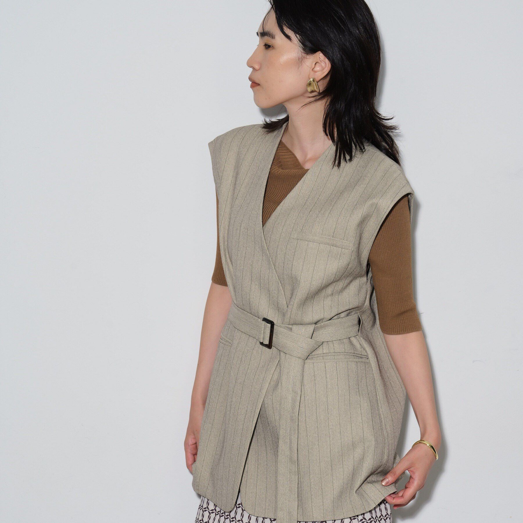 GALLEST「ノーカラーボックスジレ」|ベスト・ジレ|