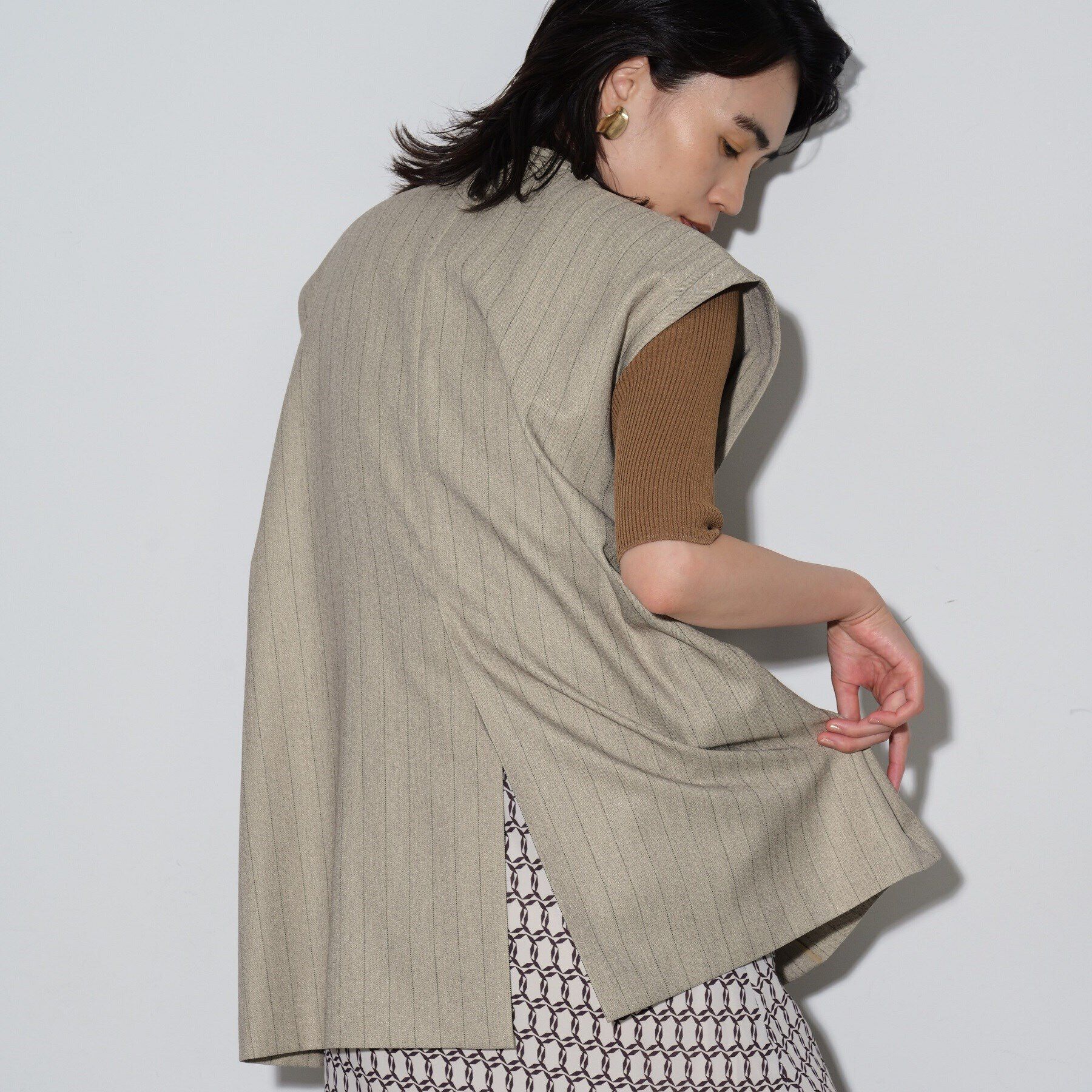 GALLEST「ノーカラーボックスジレ」|ベスト・ジレ|