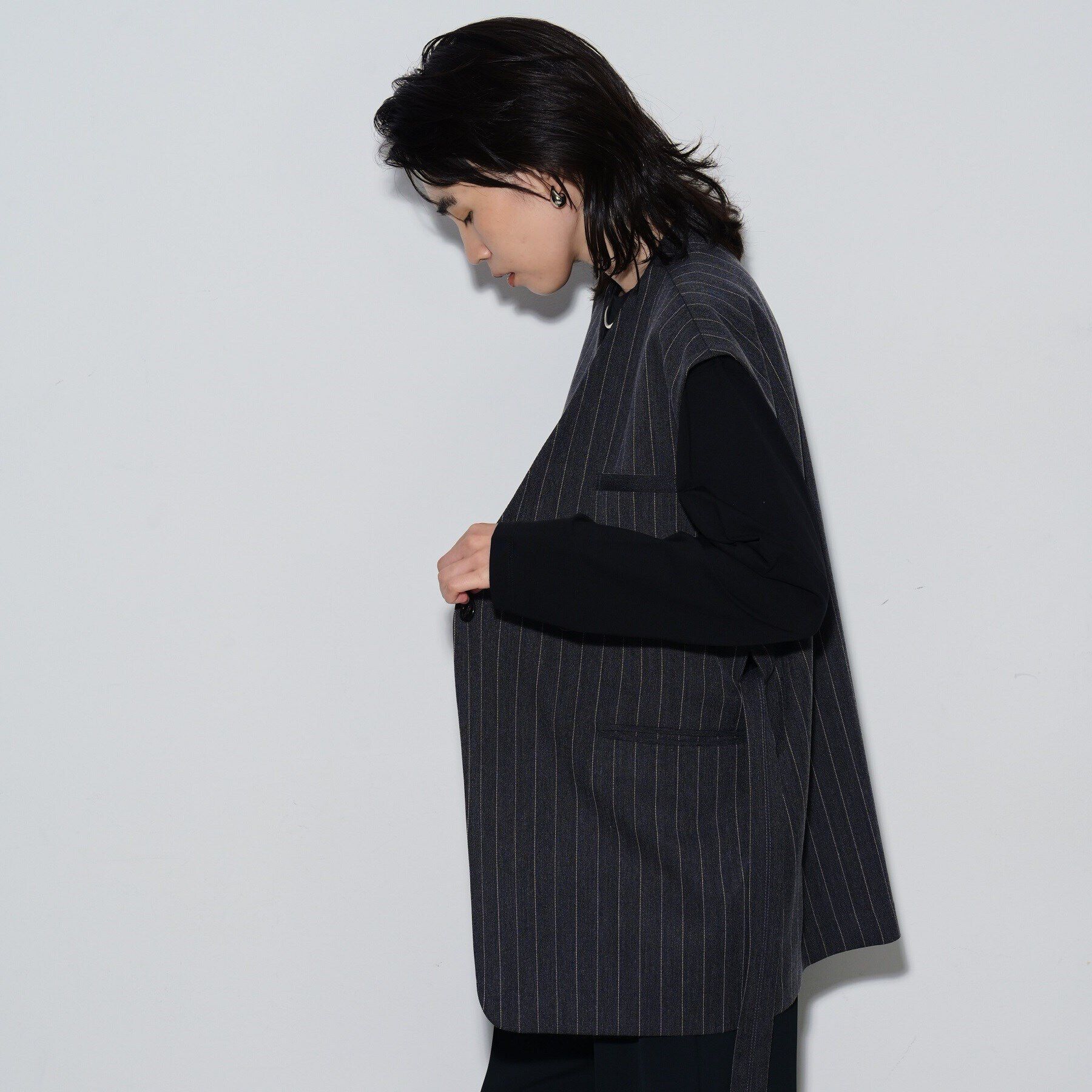 GALLEST「ノーカラーボックスジレ」|ベスト・ジレ|