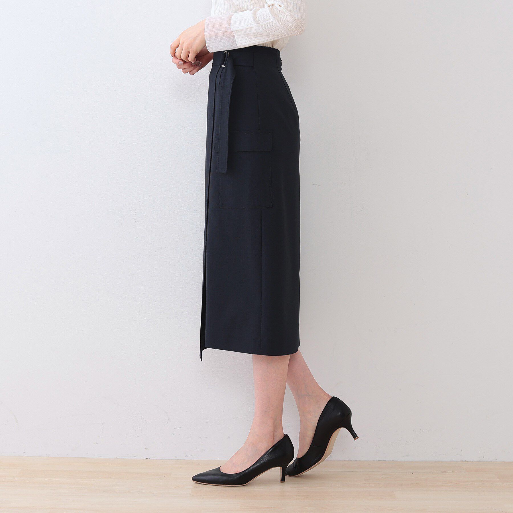 INDIVI「【洗える／アシメ／SETUP可能】カーゴデザインスカート」|スカート|