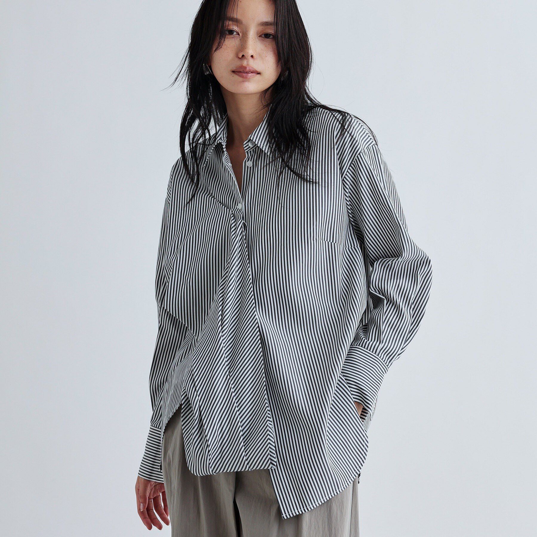 GALLEST「マルチウェイストライプカシュクールシャツ」|シャツ・ブラウス|